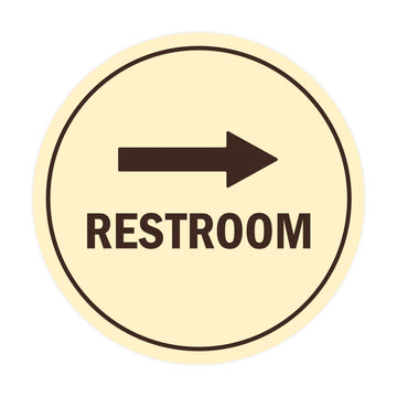 Signs ByLITA Circle Restroom Right Arrow Sign